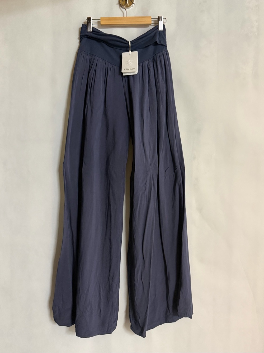 Sugar Babe Lovely Girl Navy Wide Leg Palazzo Pants NWT Small